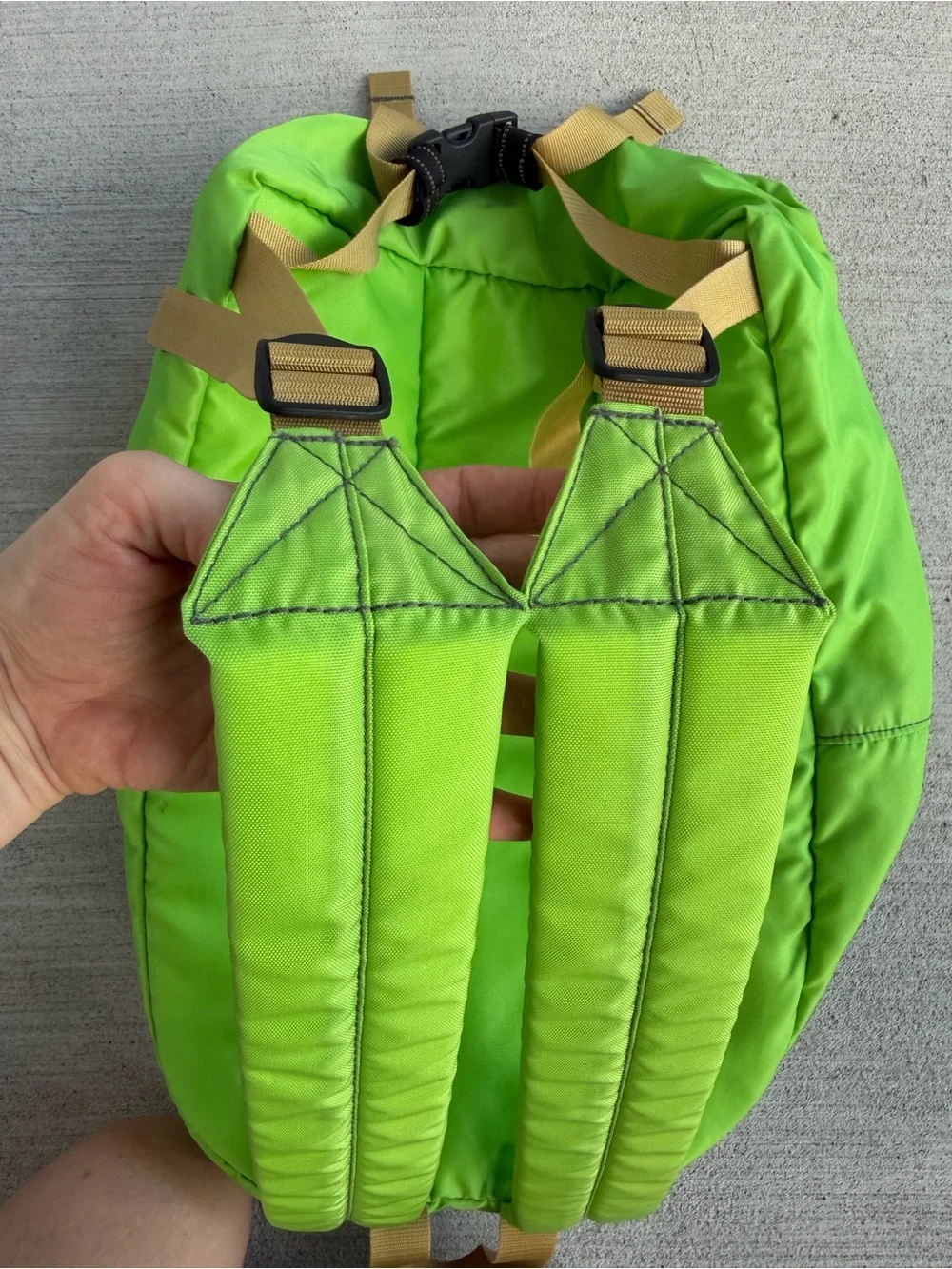 L.L.Bean Backpack Lime Green Reflective School Travel Daypack Tabarini 19”